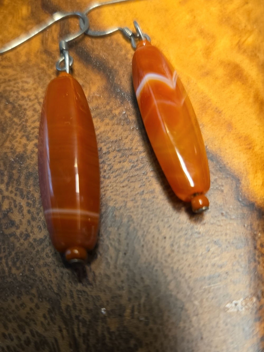 Classic Orange Agate Drop Earrings